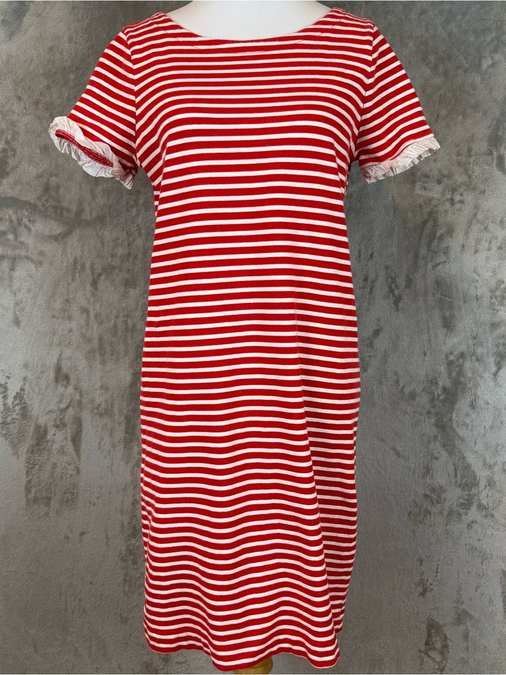 J. Crew Striped Poplin-Trimmed Dress Wmn’s S